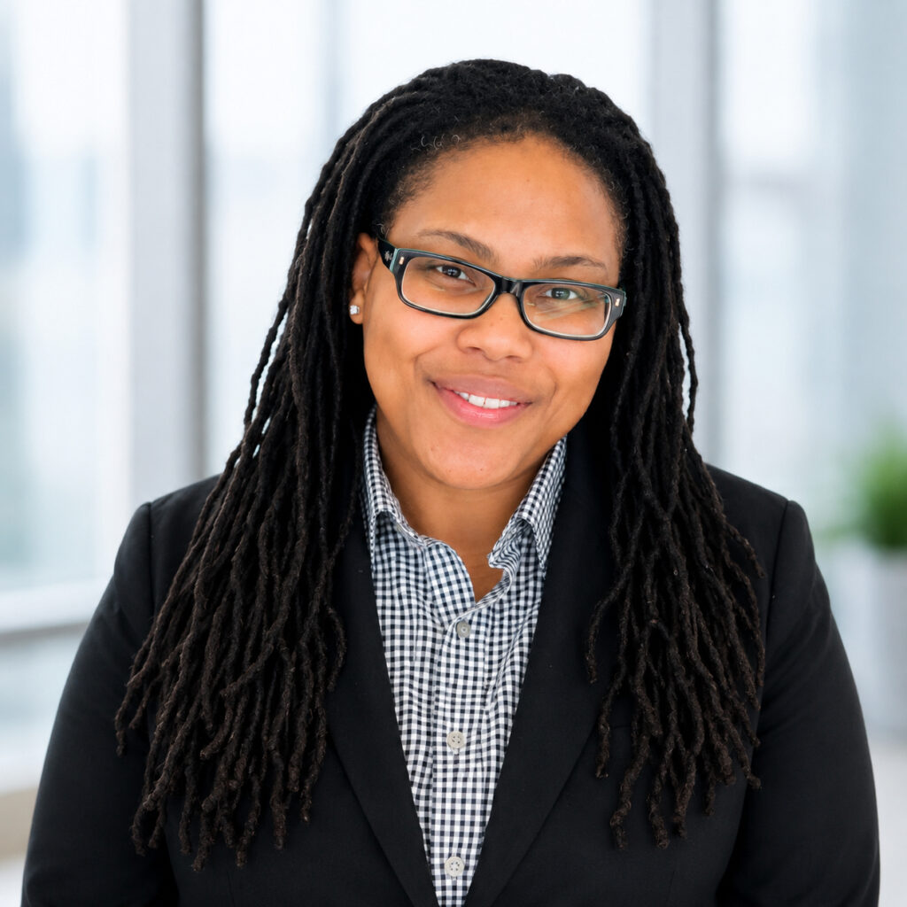 Headshot of Dorothy George, a black woman in a dark suit