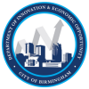 The IEO logo, featuring the acronym 'IEO' in bold lettering alongside the official City of Birmingham, Alabama seal.
